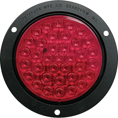 Peterson Led Stop/Turn/Tail, Round, 36 Diodes, Red Kit, W/Flange, 4 V418KR